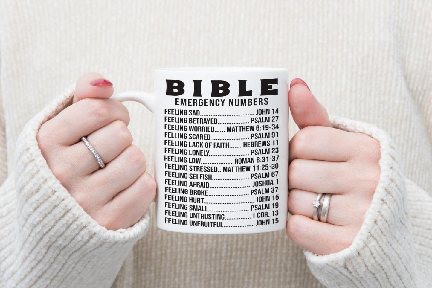 Bible Emergency Numbers Mug & Coaster Set - Christian Gift