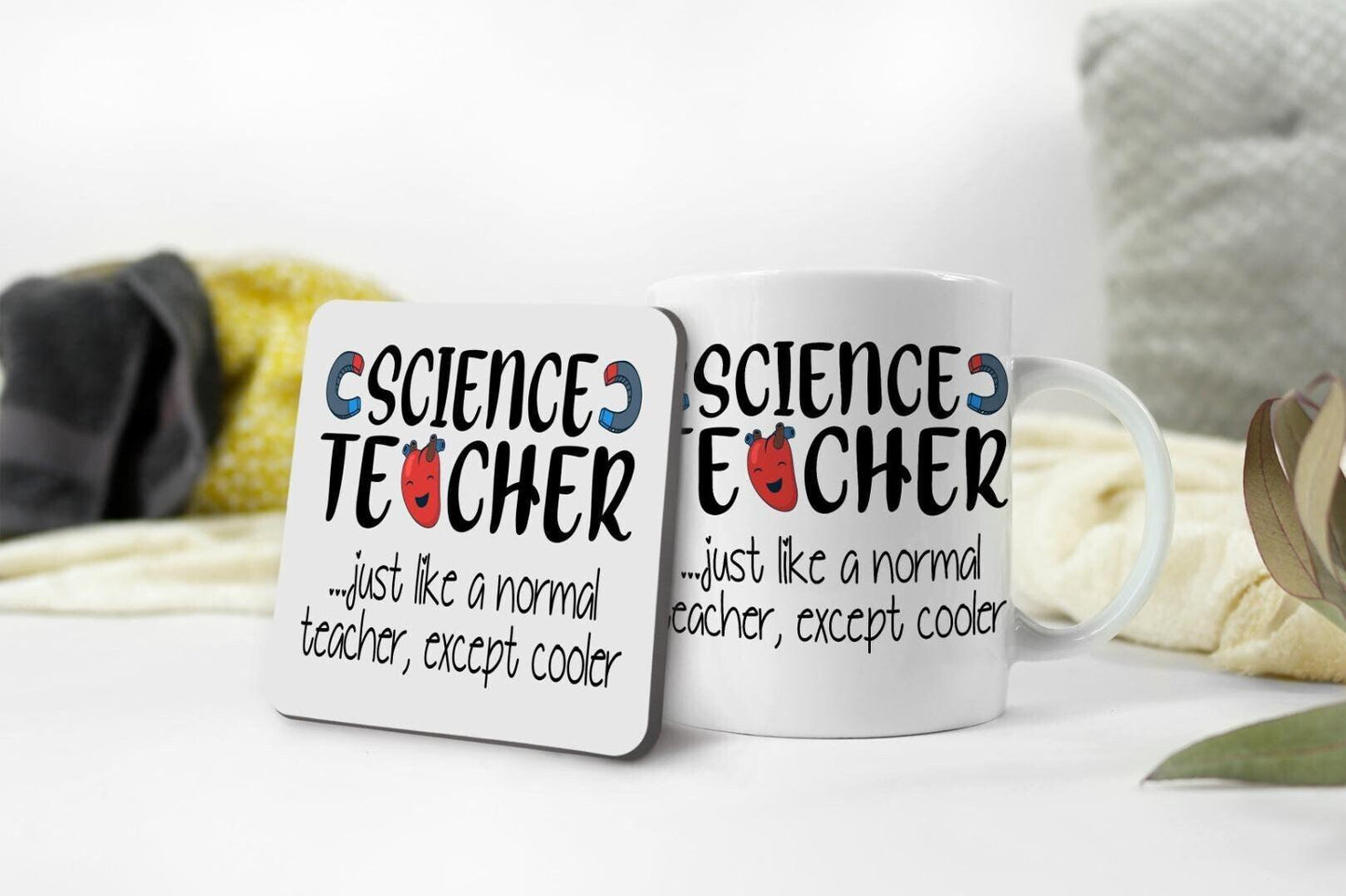 Science Teacher Mug & Coaster Set Funny Teaching Assistant School Leaving Gift