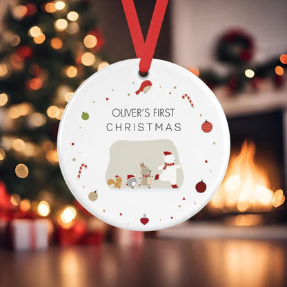 Personalised Babys First Christmas  Ceramic Bauble 1st Xmas Tree Hanging Keepsake Moment Gift