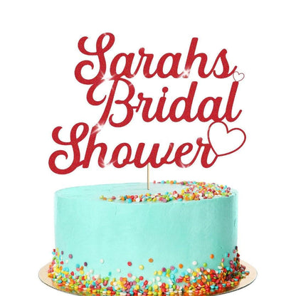 Personalised Bridal Shower Glitter Cake Topper Wedding Party Cake Decoration