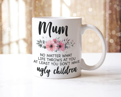 Mum Mug & Coaster No Matter What Life Throws Mummy Mothers Day Birthday Gift