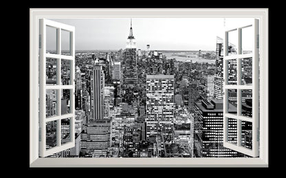 Empire State Building Wall Decal: 3D Window View, NYC Skyline Mural