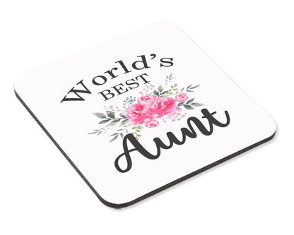 World Best Aunty Mug & Coaster Set Birthday Christmas Niece Nephew Coffee Gift