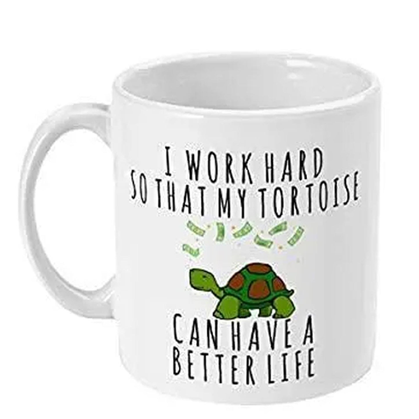 Turtle Lover Coffee Mug: "I Work Hard" UK Made Gift Set