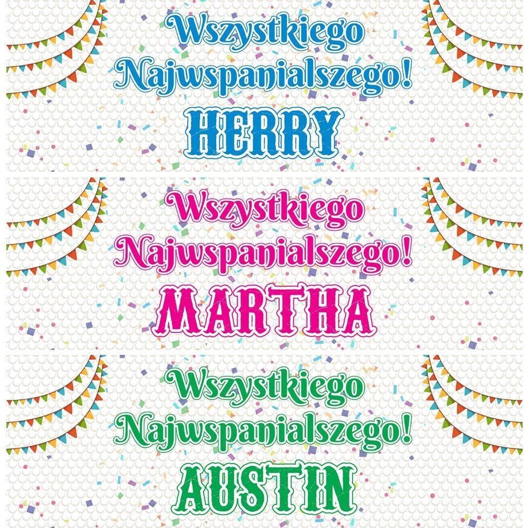 2 Personalised Wszystkiego Najwspanialszego Najlepszego Party Banners Posters