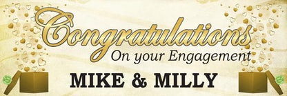 2x Personalised Engagement Party Banners: Elegant Decorations