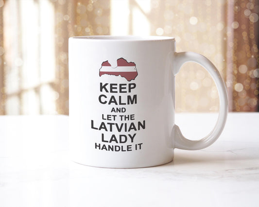 Lithuanian Lady Coffee Mug: Keep Calm Gag Gift