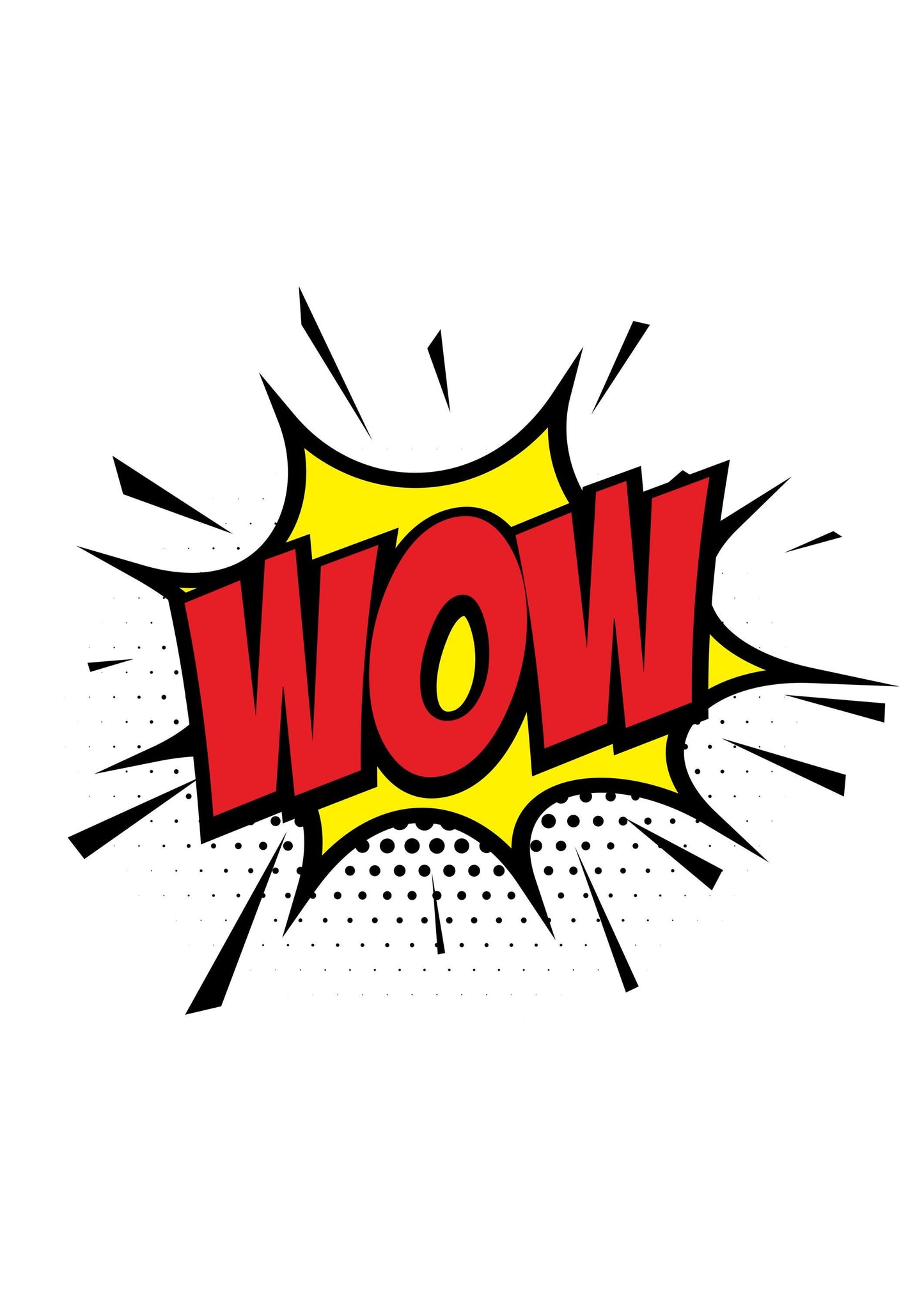 Wow Explosion Wall Poster Bedroom Comic Typography Art Nursery Print Decor