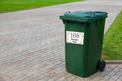 Personalised Wheelie Bin Street Name House Address Wheelie Dustbin Sticker