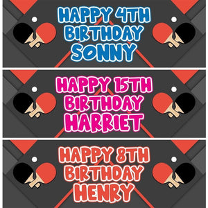 Personalised Ping Pong Birthday Banner: Gamer Party Decoration (Set of 2)