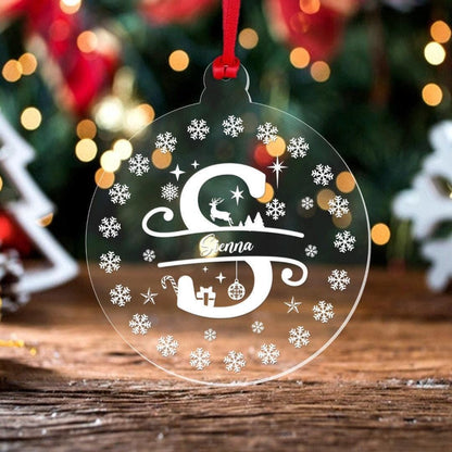 Personalised Christmas Bauble Any Name Monogram Xmas Tree Hanging Decoration Gift