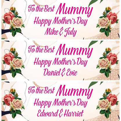 2x Personalised Mother's Day Celebration Banner: Floral Party Decor