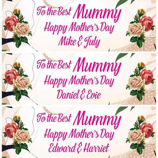 2x Personalised Mother's Day Celebration Banner: Floral Party Decor