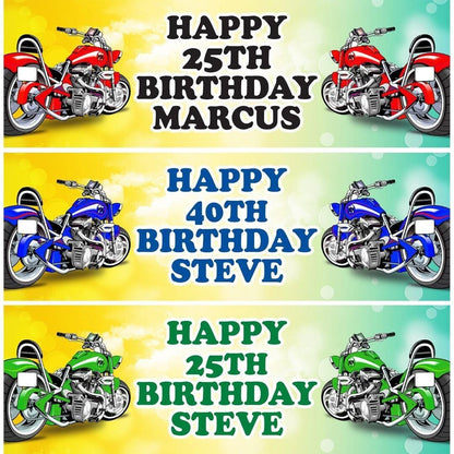 Personalised Motocross Birthday Banner: Custom Party Decoration (Set of 2)
