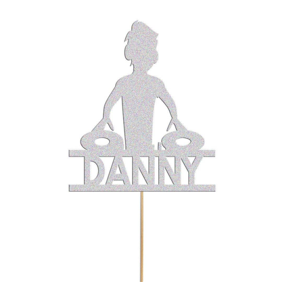 Personalised Dj Cake Topper Music Decks Birthday Cake Decoration Any Name & Age