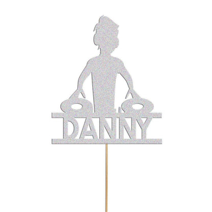 Personalised Dj Cake Topper Music Decks Birthday Cake Decoration Any Name & Age