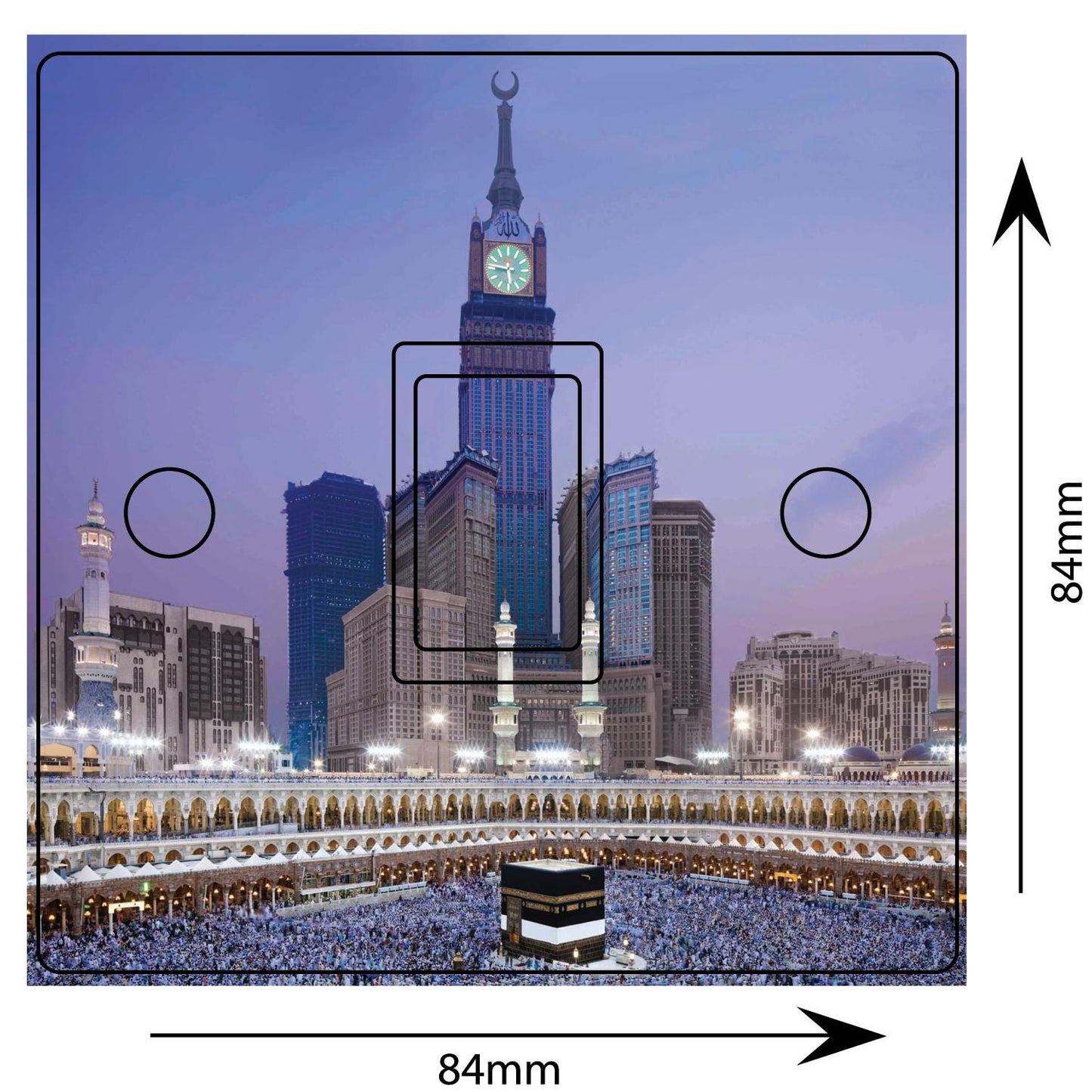 Hajj Makkah Tower 3d Light Switch Sticker Cover Vinyl Skin Wall Decal Decor
