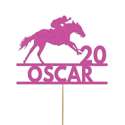 Personalised Horse Racing Jockey Topper Birthday Cake Decoration Any Name & Age
