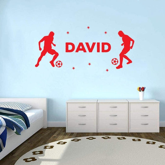 Personalised Football Player Wall Decal: Custom Name Vinyl Art