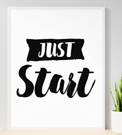 Just Start Inspirational Positive Thoughts Quote Start Poster Print Wall