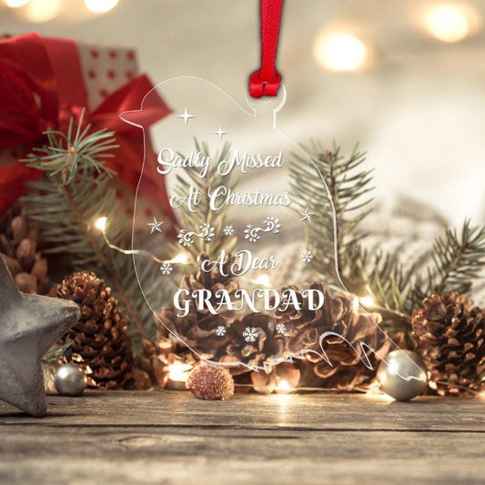 Personalised Name Memorial Robin Christmas Bauble Xmas Tree Remembrance Gift