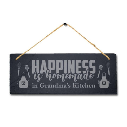 Personalised Grandma Kitchen Hanging Slate Sign Engraved Plaque Food Lovers Gift