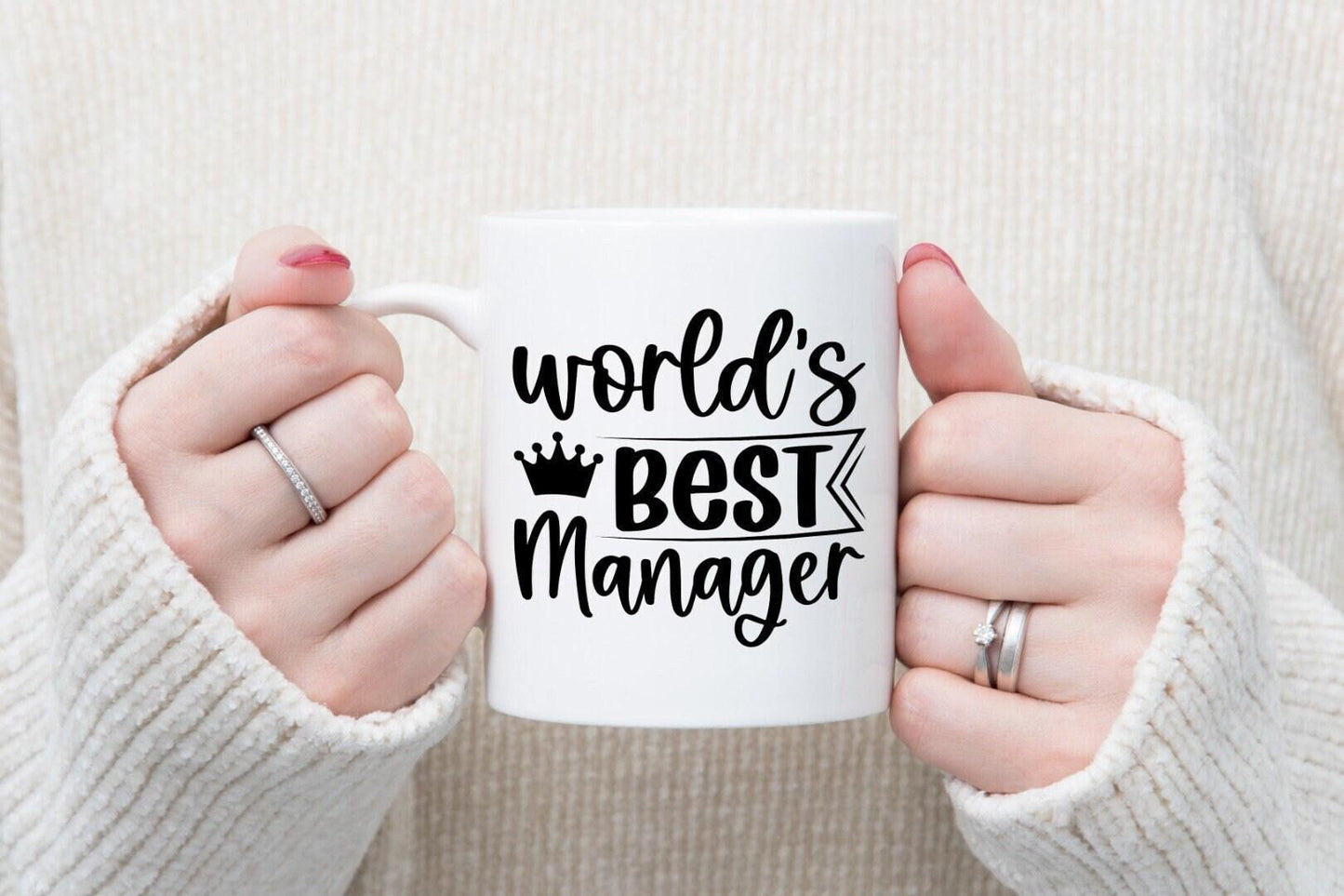 Worlds Best Manager Funny Ceramic Novelty Mug & Coaster Coffee Tea Cup Gift Office Workspace