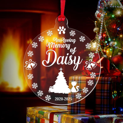 Personalised Memorial Christmas Bauble Cat Pet Dog Memorial Any Name Keepsake Gift