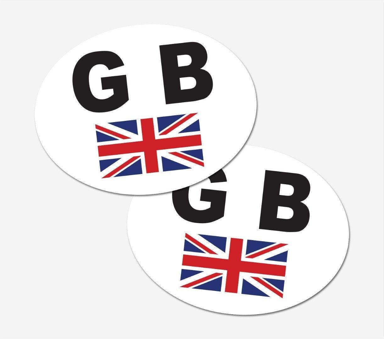 Union Jack GB Oval Car Sticker: UK Flag Vinyl Decal