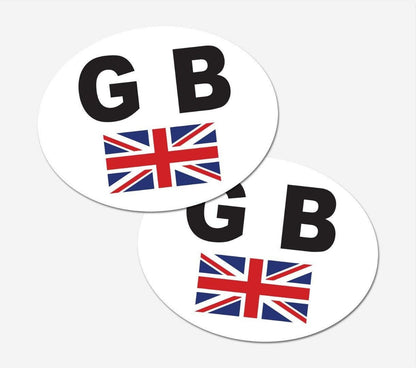 Union Jack GB Oval Car Sticker: UK Flag Vinyl Decal