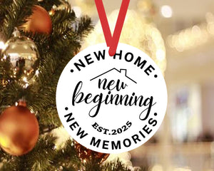 New Beginnings Christmas Bauble Home Memories Xmas Ceramic Ornament Hanging Gift
