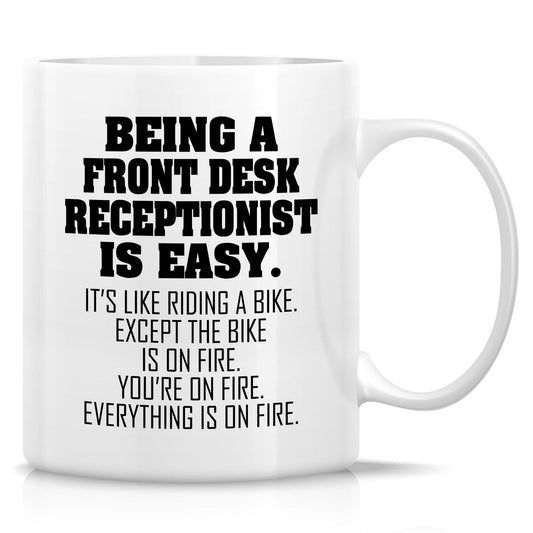 Funny Front Desk Receptionist | Ceramic Coffee Mug | Father's Day Gift | Stylish Printed Design | Tea & Coffee Cup | 11oz