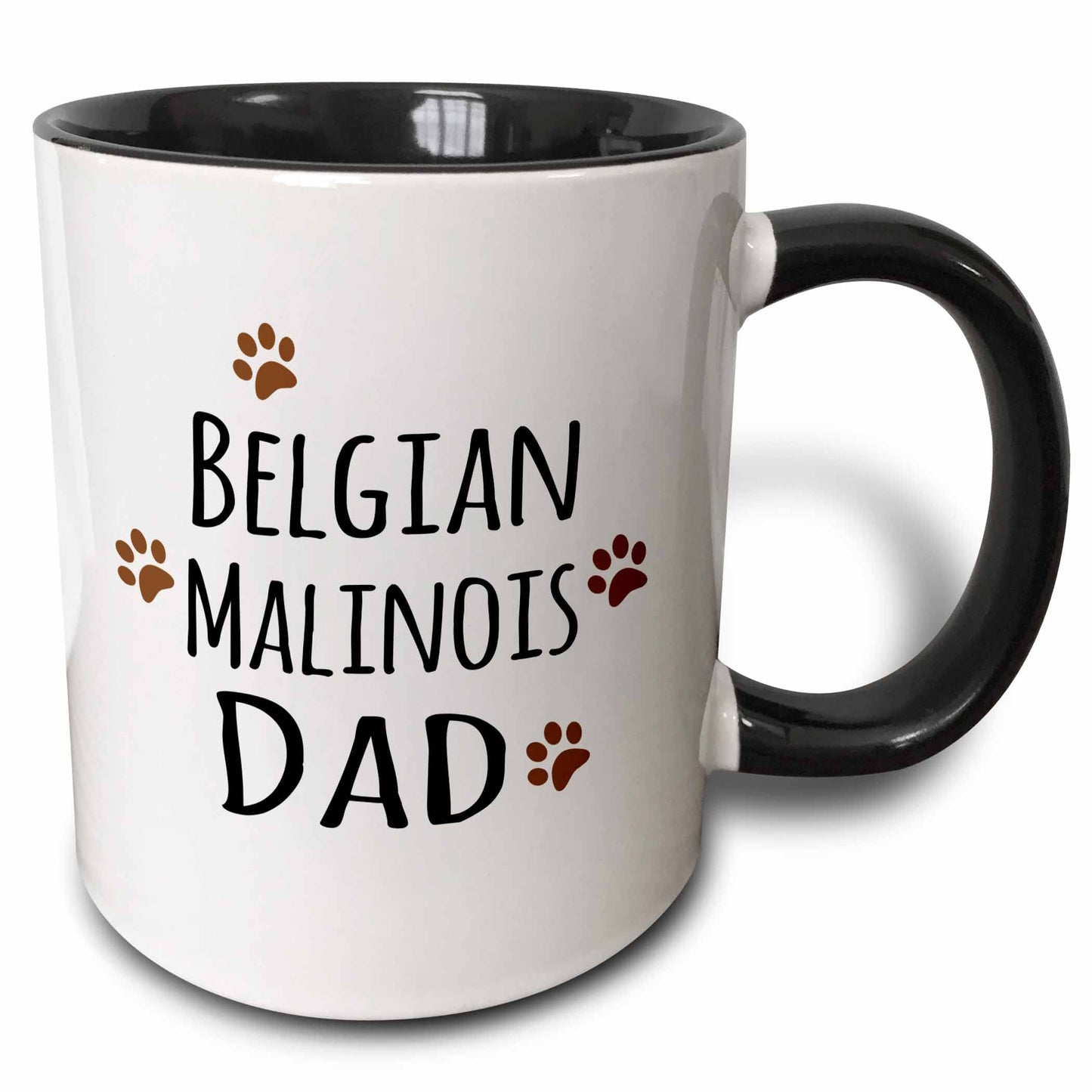 Belgian Malinois Dog Dad | Ceramic Coffee Mug | Father's Day Gift | Stylish Printed Design | Tea & Coffee Cup | 11oz | Black Two-Tone Design