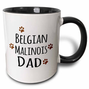 Belgian Malinois Dog Dad | Ceramic Coffee Mug | Father's Day Gift | Stylish Printed Design | Tea & Coffee Cup | 11oz | Black Two-Tone Design