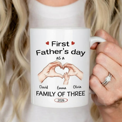 As A Family Of Three | Ceramic Coffee Mug | Father's Day Gift | Stylish Printed Design | Tea & Coffee Cup | 11oz