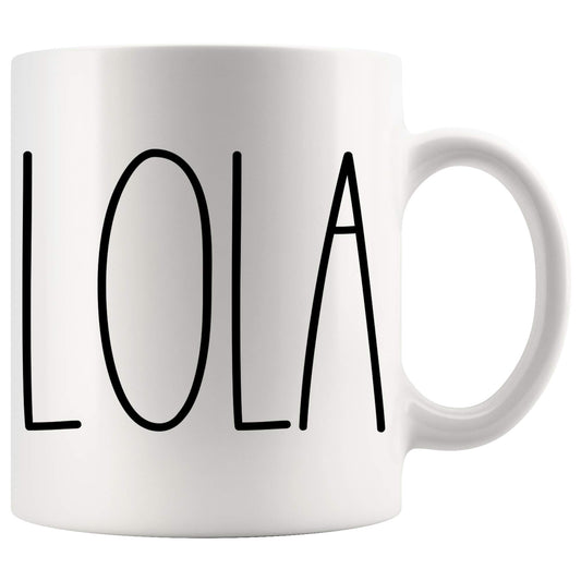 Lola Coffee | Ceramic Coffee Mug | Father's Day Gift | Stylish Printed Design | Tea & Coffee Cup | 11oz