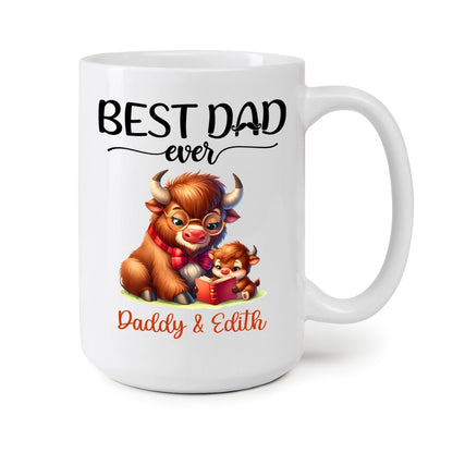 Custom Names Bison | Ceramic Coffee Mug | Father's Day Gift | Stylish Printed Design | Tea & Coffee Cup | 11oz