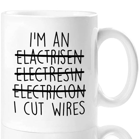 Funny Electrician | Ceramic Coffee Mug | Father's Day Gift | Stylish Printed Design | Tea & Coffee Cup | 11oz