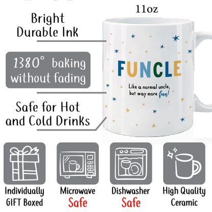 Funny for Uncle | Ceramic Coffee Mug | Father's Day Gift | Stylish Printed Design | Tea & Coffee Cup | 11oz
