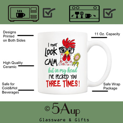 Funny Rooster | Ceramic Coffee Mug | Father's Day Gift | Stylish Printed Design | Tea & Coffee Cup | 11oz
