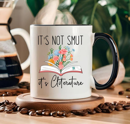 with Handle It s Not Smut Cliterature Funny | Ceramic Coffee Mug | 11 OZ