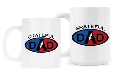 Grateful Dad Deadhead Coffee Dead Head Mugs | Ceramic Coffee Mug | Father's Day Gift | Stylish Printed Design | Tea & Coffee Cup | 11oz