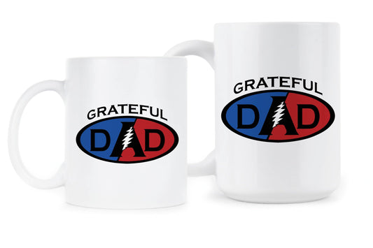 Grateful Dad Deadhead Coffee Dead Head Mugs | Ceramic Coffee Mug | Father's Day Gift | Stylish Printed Design | Tea & Coffee Cup | 11oz