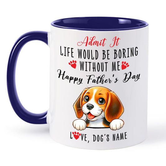 Personalized Name For Beagle Dog Lover | Ceramic Coffee Mug | Father's Day Gift | Stylish Printed Design | Tea & Coffee Cup | 11oz | Black Two-Tone Design