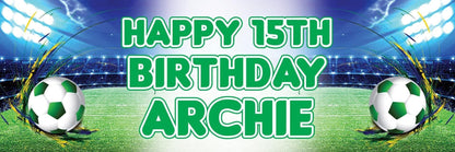 2 Personalised Birthday Party Football Banners Celebration Decoration Bunting