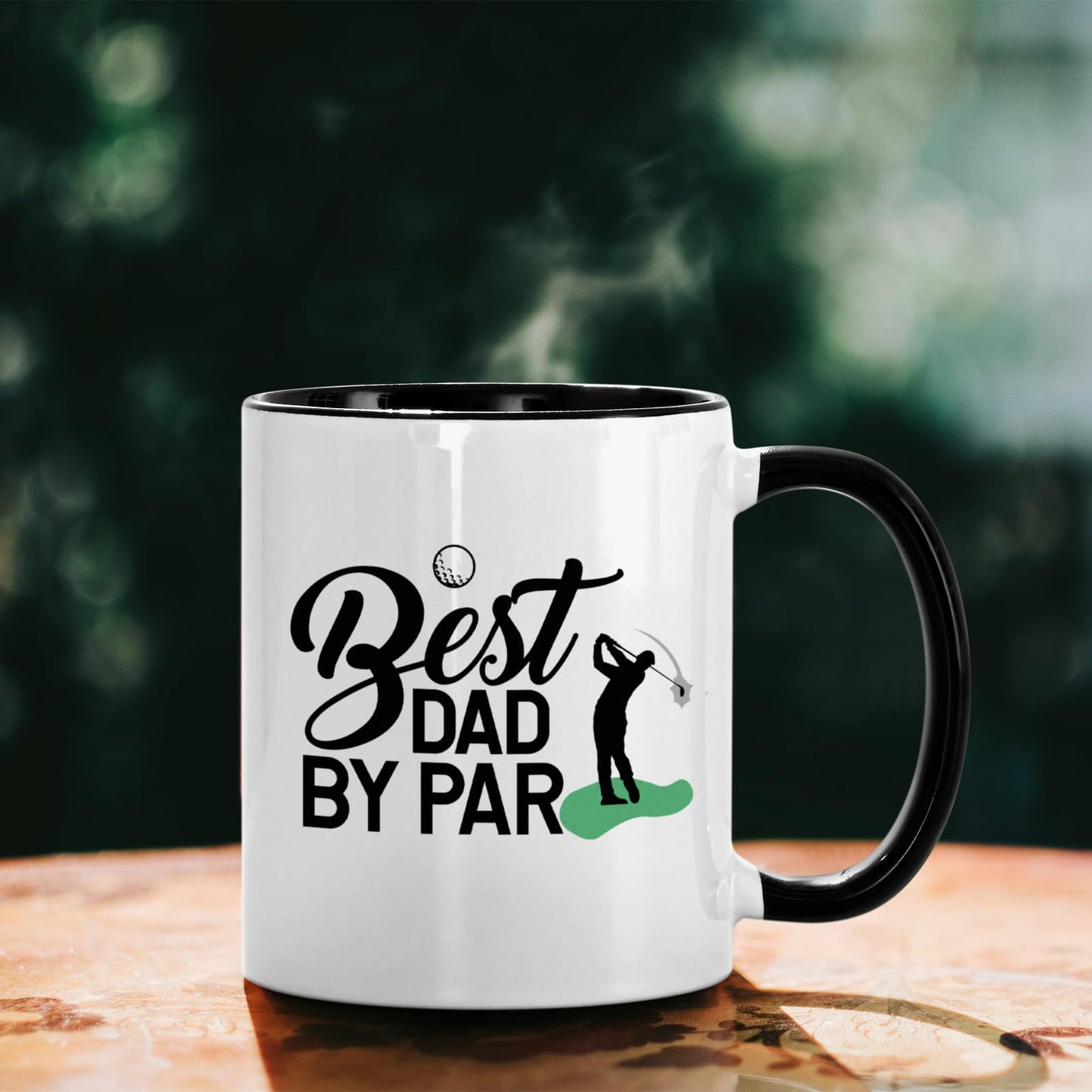 Golf for Dad Best Dad fathers day coffee mug | Ceramic Coffee Mug | Father's Day Gift | Stylish Printed Design | Tea & Coffee Cup | 11oz | Black Two-Tone Design