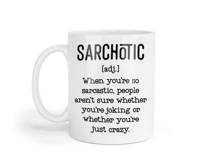 Funny 'Sarchotic' Definition Mug and Coaster Set: Sarcastic Office Gift