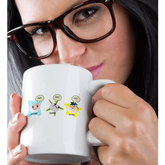 165150 2 Phd Funny Process Cartoon Before | Ceramic Coffee Mug | 11 OZ