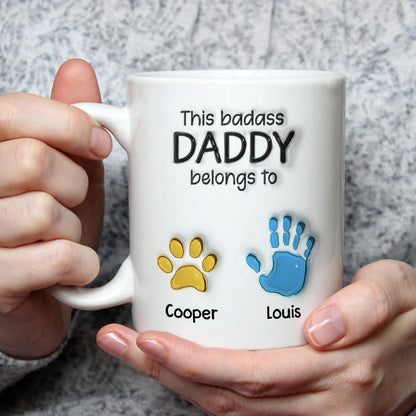 Custom Dad with Kids Names | Ceramic Coffee Mug | Father's Day Gift | Stylish Printed Design | Tea & Coffee Cup | 11oz