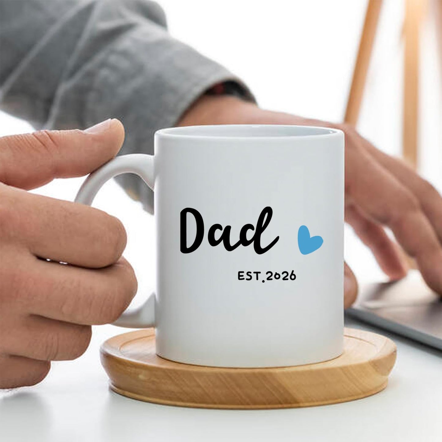 Dad Est 2026 | Ceramic Coffee Mug | Father's Day Gift | Stylish Printed Design | Tea & Coffee Cup | 11oz